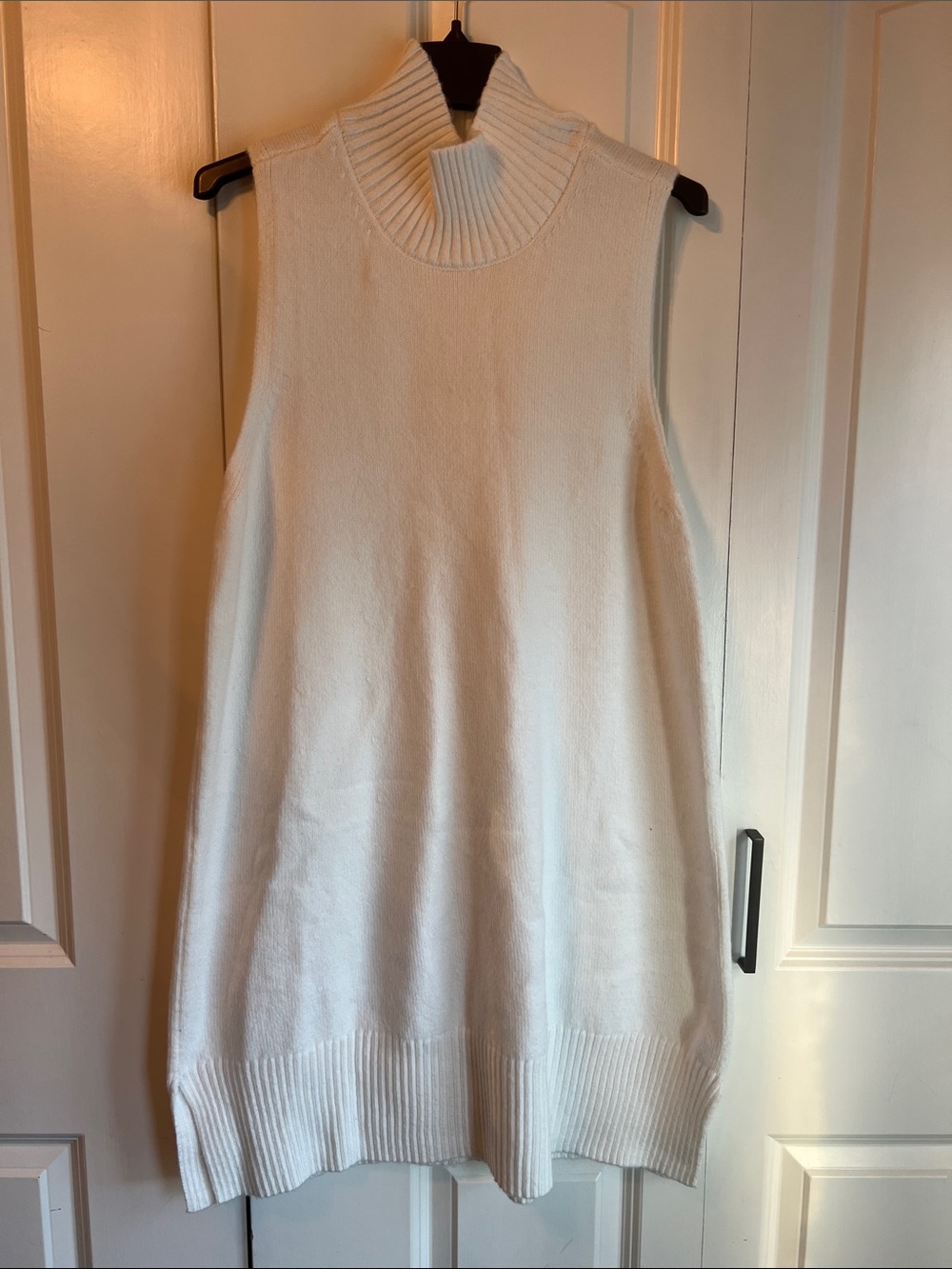 NWT Womens Free Assembly Sleeveless Cowl Neck Sweater Knit Dress in Winter White